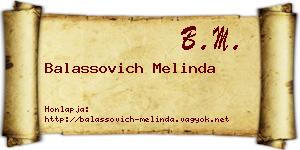 Balassovich Melinda névjegykártya